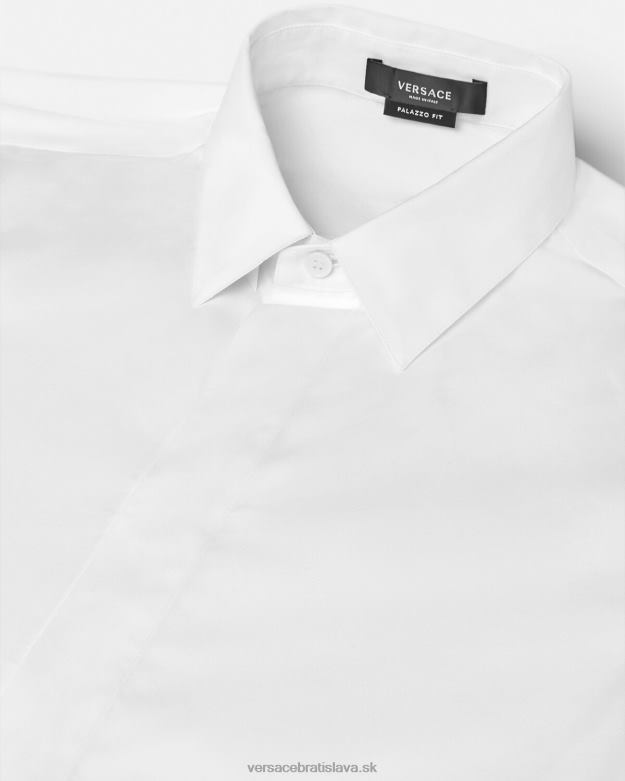oblečenie X8X8P1300 Versace vyšívaná košeľa s logom biely muži