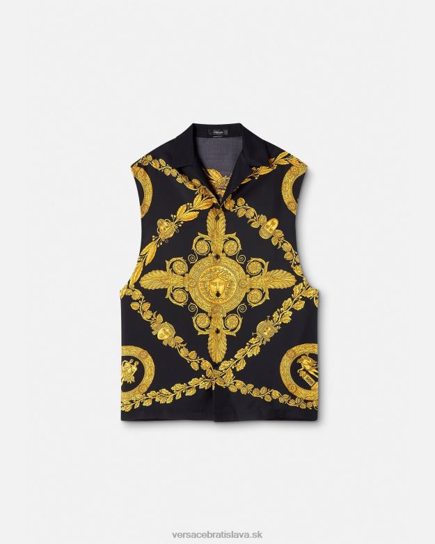oblečenie X8X8P1312 Versace maschera baroková hodvábna košeľa vytlačiť muži