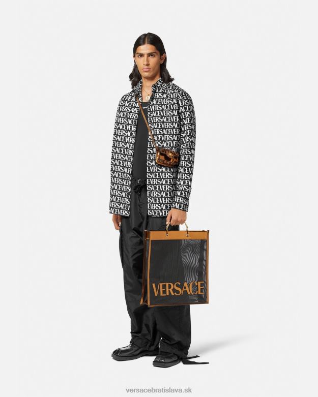 oblečenie X8X8P1314 Versace celoplošná košeľa čierna a tlač muži