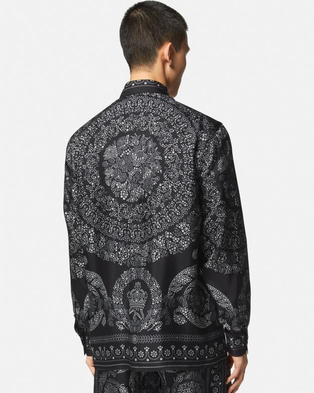oblečenie X8X8P1316 Versace hodvábna košeľa s barokovou siluetou vytlačiť muži