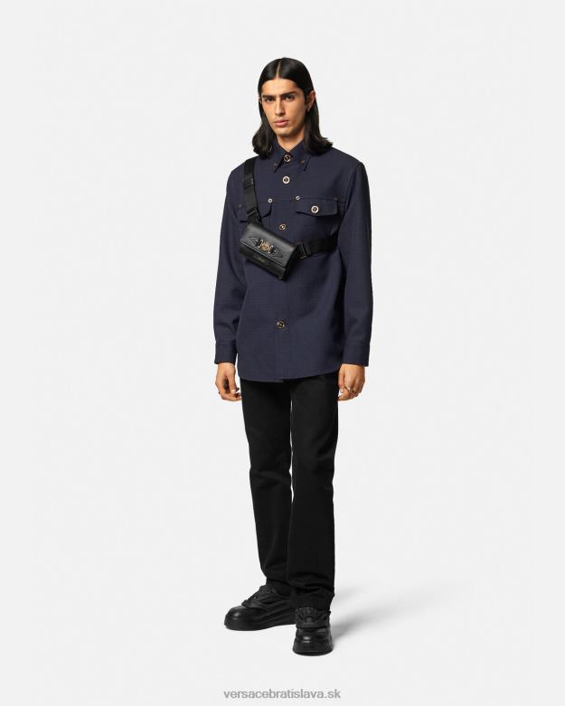 oblečenie X8X8P1322 Versace mikina medusa houndstooth Modrá muži