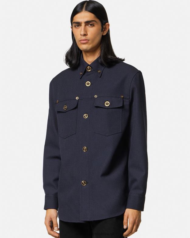 oblečenie X8X8P1322 Versace mikina medusa houndstooth Modrá muži