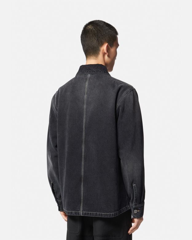 oblečenie X8X8P1324 Versace džínsové tričko s logom sivá muži