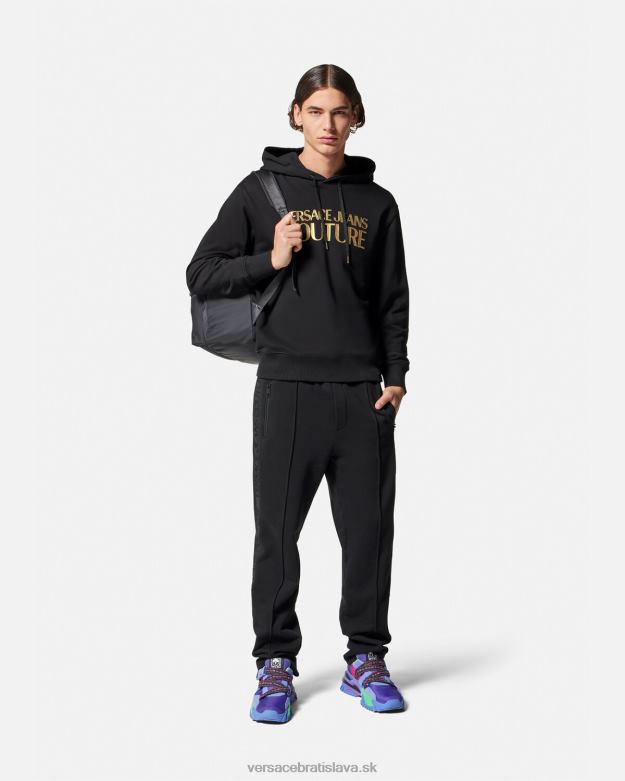 oblečenie X8X8P2362 Versace mikina s logom čierne zlato muži