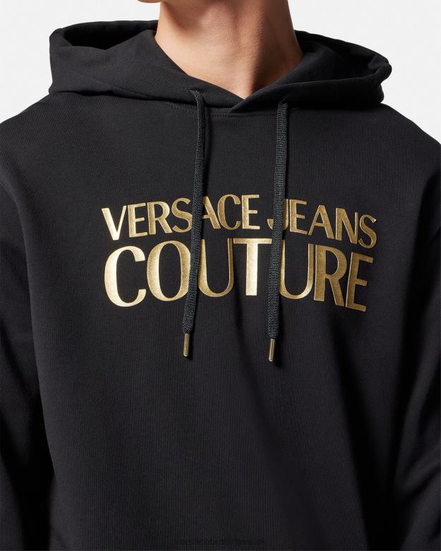 oblečenie X8X8P2362 Versace mikina s logom čierne zlato muži