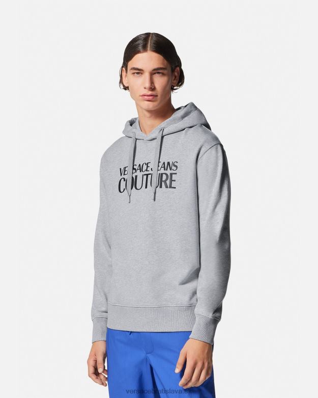 oblečenie X8X8P2378 Versace mikina s logom sivá muži