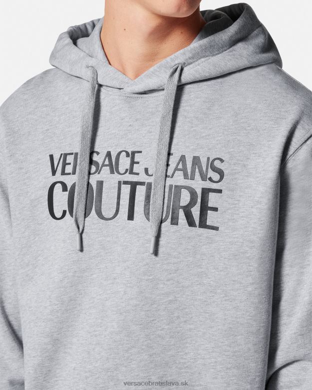 oblečenie X8X8P2378 Versace mikina s logom sivá muži