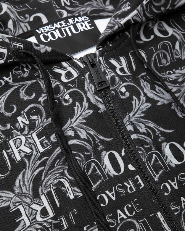 oblečenie X8X8P2405 Versace mikina s kapucňou na zips s logom čierna muži