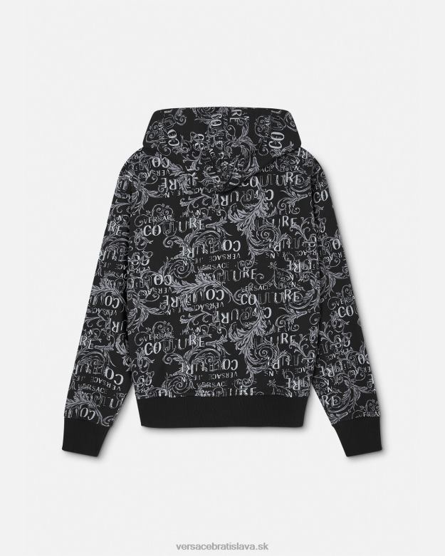 oblečenie X8X8P2405 Versace mikina s kapucňou na zips s logom čierna muži