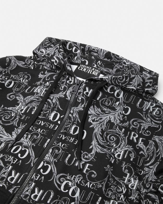 oblečenie X8X8P2405 Versace mikina s kapucňou na zips s logom čierna muži