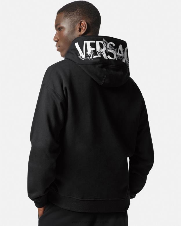 oblečenie X8X8P1413 Versace mikina s logom na zips čierna muži