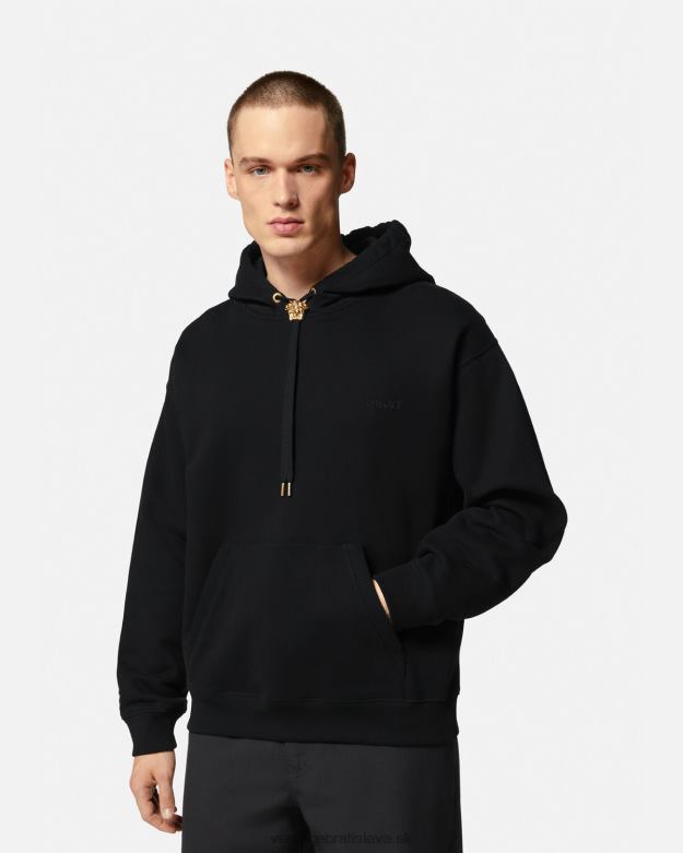 oblečenie X8X8P1414 Versace mikina s kapucňou medúza čierna muži