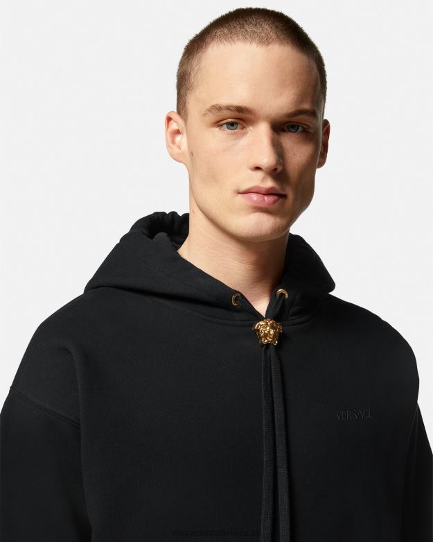 oblečenie X8X8P1414 Versace mikina s kapucňou medúza čierna muži