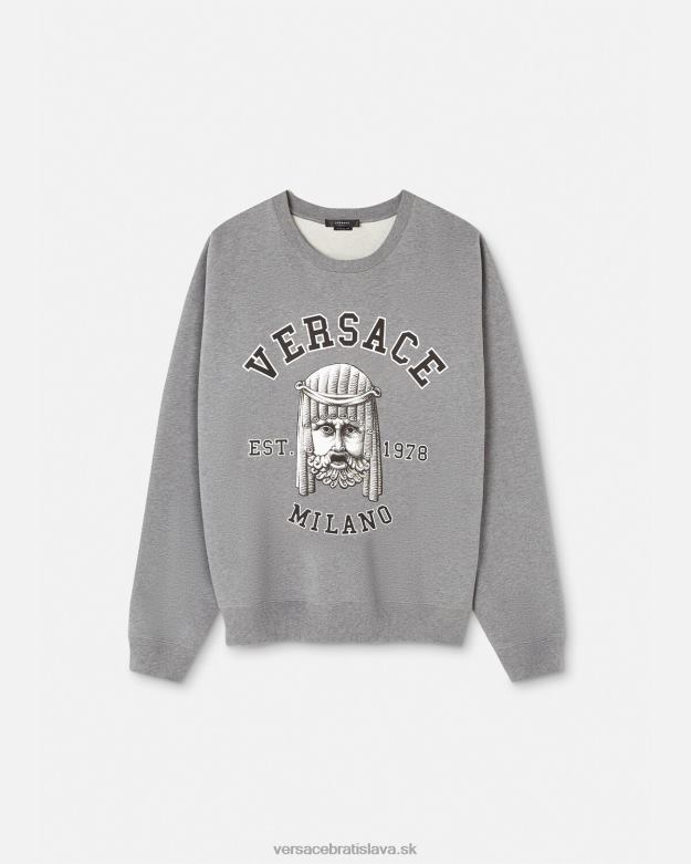 oblečenie X8X8P1415 Versace mikina s logom la maschera sivá muži