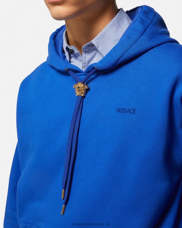 oblečenie X8X8P1419 Versace mikina s kapucňou medúza Modrá muži