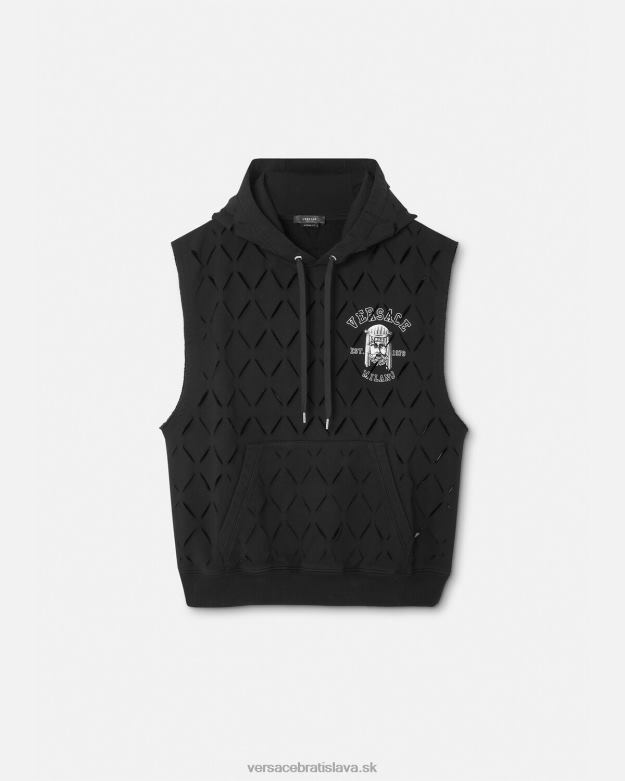 oblečenie X8X8P1423 Versace mikina s kapucňou s logom slash la maschera čierna muži