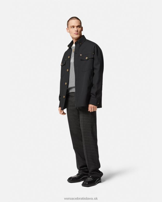 oblečenie X8X8P1424 Versace mikina s logom univerzity sivá muži