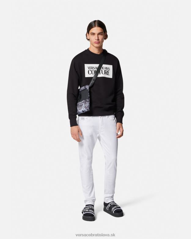 oblečenie X8X8P2377 Versace mikina s logom čierna muži
