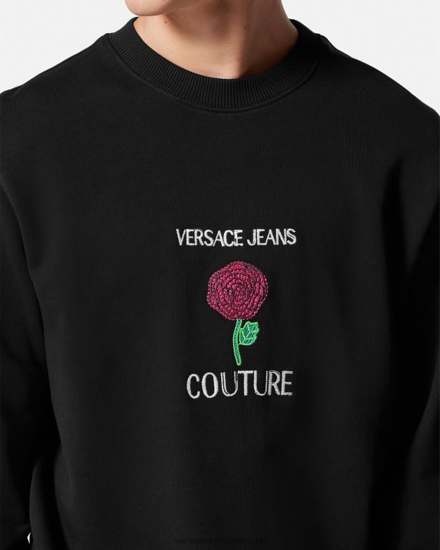 oblečenie X8X8P2379 Versace mikina s logom ruží čierna muži