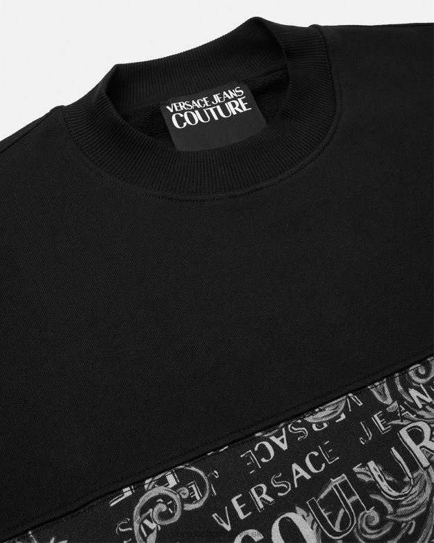 oblečenie X8X8P2406 Versace mikina s logom couture čierna muži
