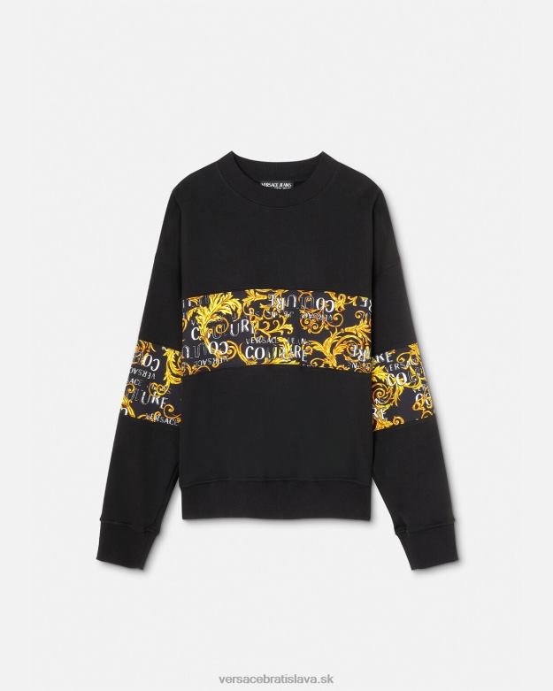 oblečenie X8X8P2407 Versace mikina s logom couture čierne zlato muži