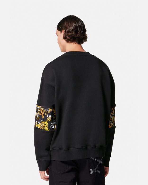 oblečenie X8X8P2407 Versace mikina s logom couture čierne zlato muži