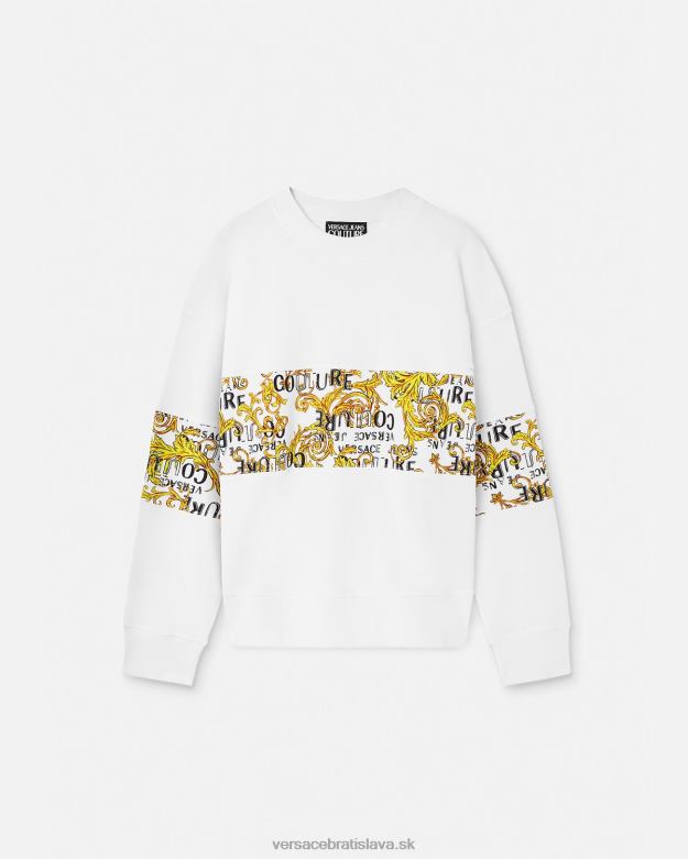 oblečenie X8X8P2408 Versace mikina s logom couture zlatá a biela muži