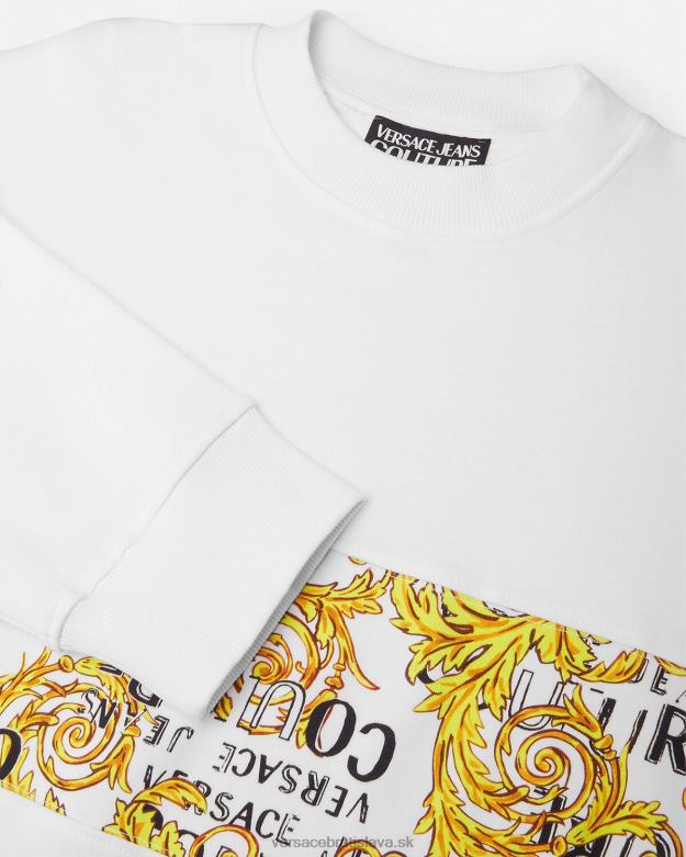 oblečenie X8X8P2408 Versace mikina s logom couture zlatá a biela muži