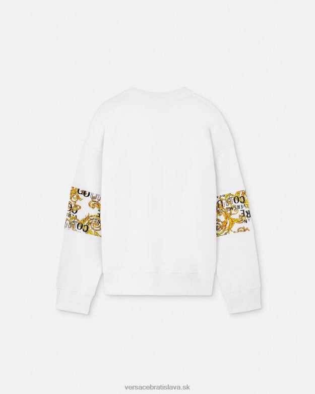oblečenie X8X8P2408 Versace mikina s logom couture zlatá a biela muži