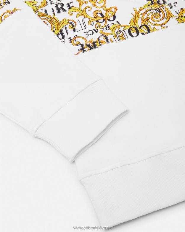 oblečenie X8X8P2408 Versace mikina s logom couture zlatá a biela muži