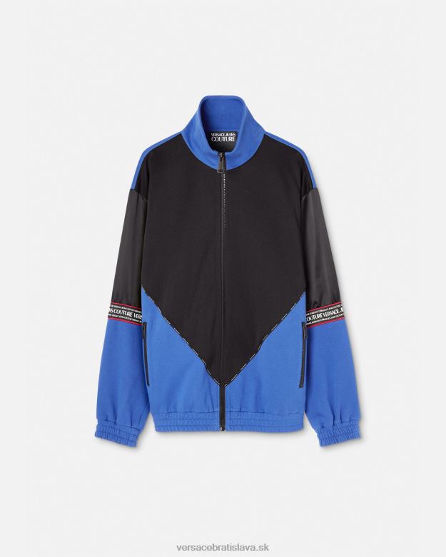 oblečenie X8X8P2409 Versace mikina na zips s logom čierna muži