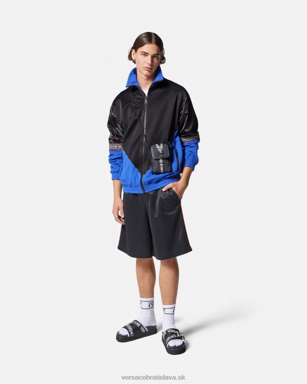oblečenie X8X8P2409 Versace mikina na zips s logom čierna muži