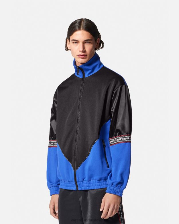 oblečenie X8X8P2409 Versace mikina na zips s logom čierna muži