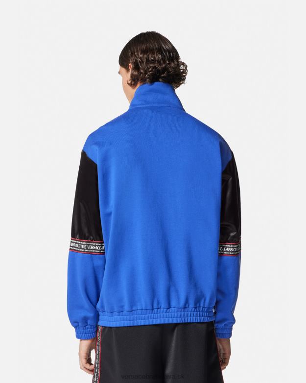 oblečenie X8X8P2409 Versace mikina na zips s logom čierna muži