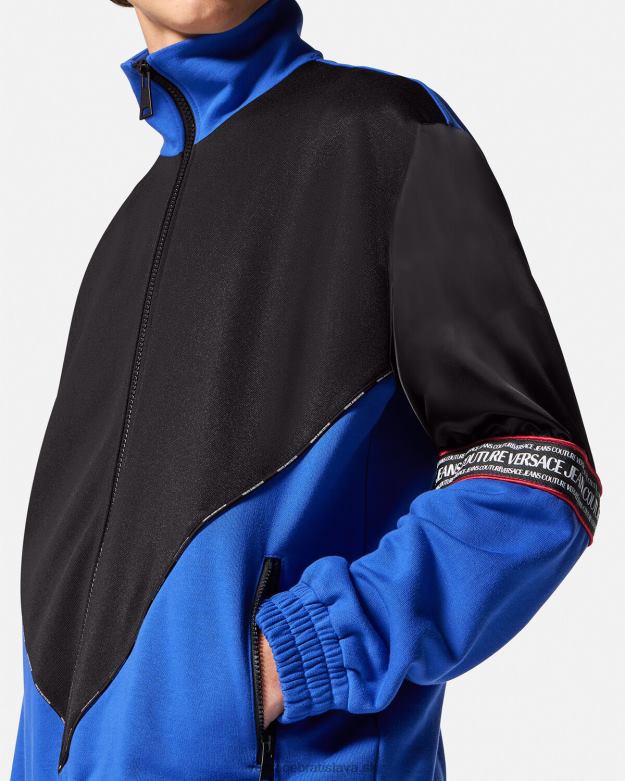oblečenie X8X8P2409 Versace mikina na zips s logom čierna muži