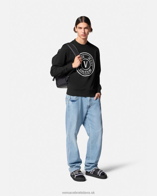 oblečenie X8X8P2411 Versace mikina s v-emblémom čierna muži