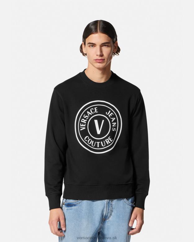 oblečenie X8X8P2411 Versace mikina s v-emblémom čierna muži