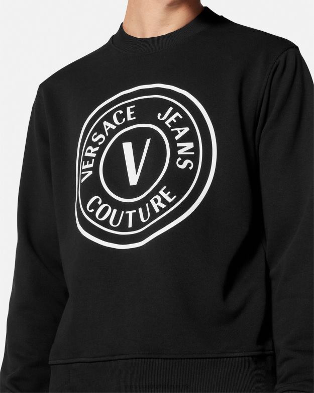 oblečenie X8X8P2411 Versace mikina s v-emblémom čierna muži