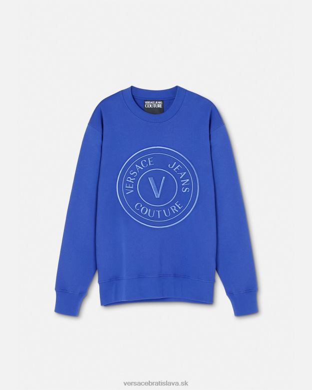 oblečenie X8X8P2413 Versace vyšívaná mikina s V-emblémom bluette muži