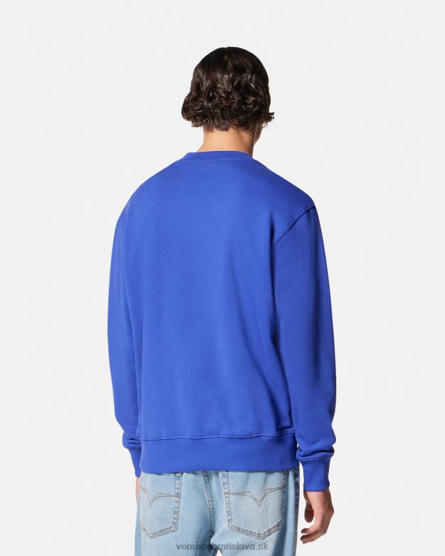oblečenie X8X8P2413 Versace vyšívaná mikina s V-emblémom bluette muži