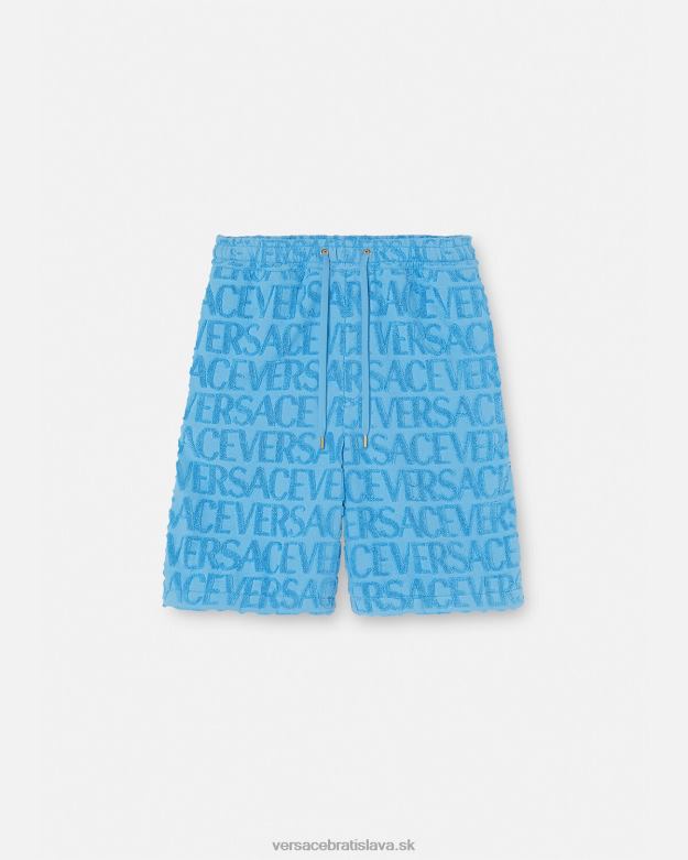 oblečenie X8X8P1429 Versace celoplošné uterákové šortky svetlo modrá muži