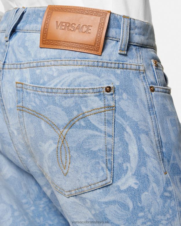 oblečenie X8X8P1435 Versace celoplošné džínsy Modrá muži