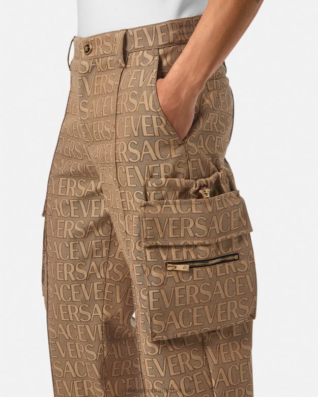 oblečenie X8X8P1437 Versace celoplošné cargo nohavice vytlačiť muži