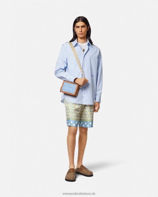 oblečenie X8X8P1438 Versace celoplošné hodvábne šortky vytlačiť muži