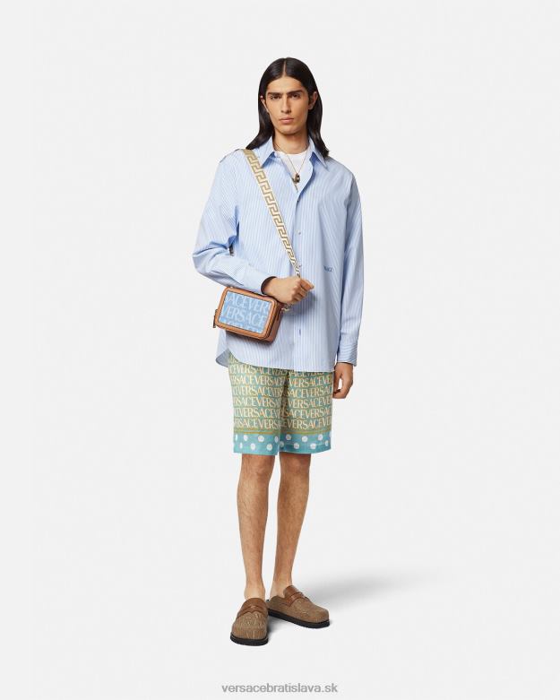 oblečenie X8X8P1439 Versace celoplošné plátené šortky vytlačiť muži