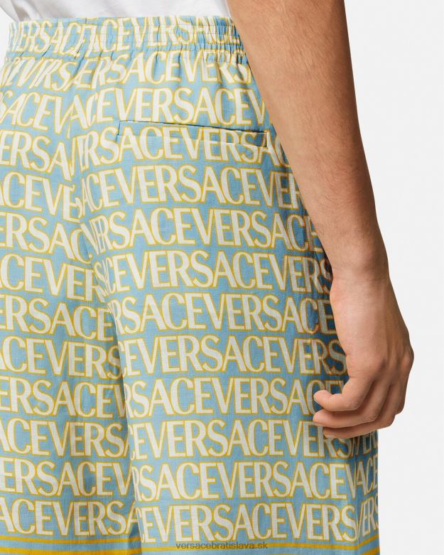 oblečenie X8X8P1439 Versace celoplošné plátené šortky vytlačiť muži