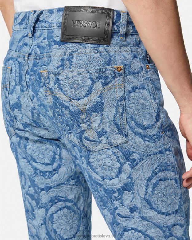 oblečenie X8X8P1448 Versace džínsy barocco silueta modrá a potlač muži