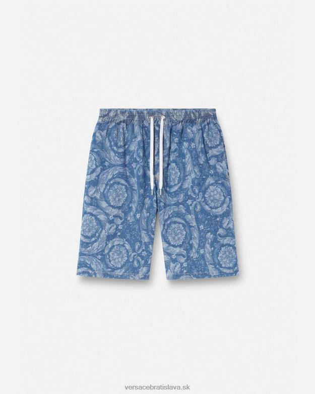 oblečenie X8X8P1449 Versace džínsové šortky barocco silhouette modrá a potlač muži
