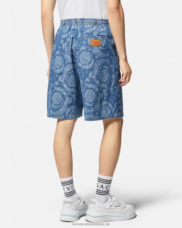 oblečenie X8X8P1449 Versace džínsové šortky barocco silhouette modrá a potlač muži