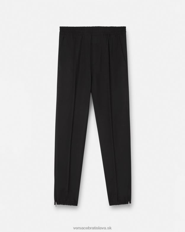 oblečenie X8X8P1450 Versace jogger nohavice z mohérovej zmesi čierna muži